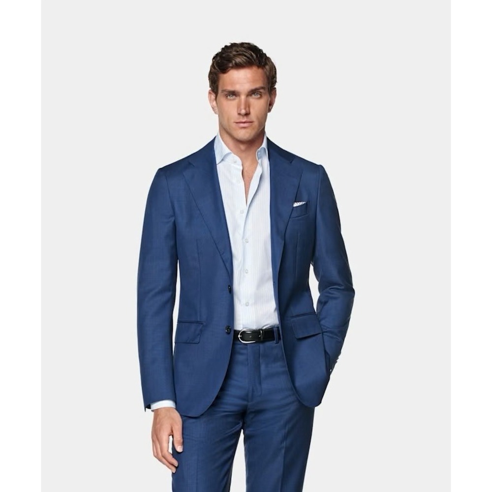 Suitsupply Pure Wool S110 Navy Blue Slim Blazer VITALE BARBERIS CANONICO 44L